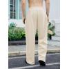 imageOYOANGLE Mens Drawstring Waist Straight Wide Leg Baggy Pants Workout Athletic Sweatpants with PocketApricot