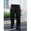 imageOYOANGLE Mens Drawstring Waist Straight Wide Leg Baggy Pants Workout Athletic Sweatpants with PocketBlack Ink