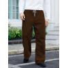 imageOYOANGLE Mens Drawstring Waist Straight Wide Leg Baggy Pants Workout Athletic Sweatpants with PocketCoffee Brown
