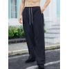 imageOYOANGLE Mens Drawstring Waist Straight Wide Leg Baggy Pants Workout Athletic Sweatpants with PocketDark Blue