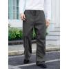 imageOYOANGLE Mens Drawstring Waist Straight Wide Leg Baggy Pants Workout Athletic Sweatpants with PocketDark Grey Deep