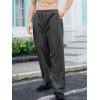 imageOYOANGLE Mens Drawstring Waist Straight Wide Leg Baggy Pants Workout Athletic Sweatpants with PocketDark Grey Deep