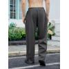 imageOYOANGLE Mens Drawstring Waist Straight Wide Leg Baggy Pants Workout Athletic Sweatpants with PocketDark Grey Deep
