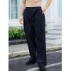 imageOYOANGLE Mens Drawstring Waist Straight Wide Leg Baggy Pants Workout Athletic Sweatpants with PocketDeep Blue
