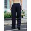 imageOYOANGLE Mens Drawstring Waist Straight Wide Leg Baggy Pants Workout Athletic Sweatpants with PocketDeep Blue