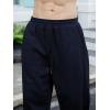 imageOYOANGLE Mens Drawstring Waist Straight Wide Leg Baggy Pants Workout Athletic Sweatpants with PocketDeep Blue