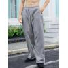 imageOYOANGLE Mens Drawstring Waist Straight Wide Leg Baggy Pants Workout Athletic Sweatpants with PocketGrey
