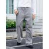 imageOYOANGLE Mens Drawstring Waist Straight Wide Leg Baggy Pants Workout Athletic Sweatpants with PocketGrey
