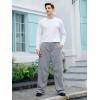 imageOYOANGLE Mens Drawstring Waist Straight Wide Leg Baggy Pants Workout Athletic Sweatpants with PocketGrey