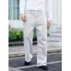 imageOYOANGLE Mens Drawstring Waist Straight Wide Leg Baggy Pants Workout Athletic Sweatpants with PocketLight Grey