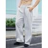 imageOYOANGLE Mens Drawstring Waist Straight Wide Leg Baggy Pants Workout Athletic Sweatpants with PocketLight Grey