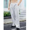 imageOYOANGLE Mens Drawstring Waist Straight Wide Leg Baggy Pants Workout Athletic Sweatpants with PocketLight Grey