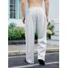 imageOYOANGLE Mens Drawstring Waist Straight Wide Leg Baggy Pants Workout Athletic Sweatpants with PocketLight Grey