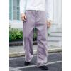 imageOYOANGLE Mens Drawstring Waist Straight Wide Leg Baggy Pants Workout Athletic Sweatpants with PocketLight Purple