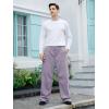 imageOYOANGLE Mens Drawstring Waist Straight Wide Leg Baggy Pants Workout Athletic Sweatpants with PocketLight Purple
