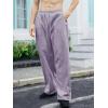 imageOYOANGLE Mens Drawstring Waist Straight Wide Leg Baggy Pants Workout Athletic Sweatpants with PocketLight Purple