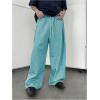 imageOYOANGLE Mens Drawstring Waist Straight Wide Leg Baggy Pants Workout Athletic Sweatpants with PocketMint Blue