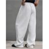 imageOYOANGLE Mens Drawstring Waist Straight Wide Leg Baggy Pants Workout Athletic Sweatpants with PocketPastel Grey