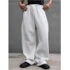 imageOYOANGLE Mens Drawstring Waist Straight Wide Leg Baggy Pants Workout Athletic Sweatpants with PocketPastel Grey