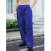 imageOYOANGLE Mens Drawstring Waist Straight Wide Leg Baggy Pants Workout Athletic Sweatpants with PocketRoyal Blue