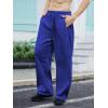 imageOYOANGLE Mens Drawstring Waist Straight Wide Leg Baggy Pants Workout Athletic Sweatpants with PocketRoyal Blue