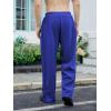 imageOYOANGLE Mens Drawstring Waist Straight Wide Leg Baggy Pants Workout Athletic Sweatpants with PocketRoyal Blue