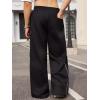 imageOYOANGLE Mens Elastic Drawstring Waist Straight Leg Pants with Pocket Loose Long SweatpantsBlack