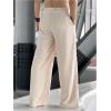 imageOYOANGLE Mens Elastic Waisted Wide Leg Long Pants Tie Front Belted Loose Casual Trousers with PocketsKhaki