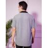 imageOYOANGLE Mens Fashion Button Down Lapel V Neck Short Sleeve Glitter Blouse TopsSilver