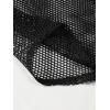 imageOYOANGLE Mens Fishnet See Through Short Sleeve Button Down Collar Party Tops ShirtBlack