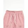 imageOYOANGLE Mens Flap Pocket Side Wide Leg Baggy Pants Drawstring Elastic Waisted Solid Trendy TrousersPink