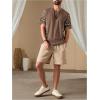 imageOYOANGLE Mens Geometric Print Crew Neck Short Sleeve T Shirt Color Block Comfortable Casual Pullover Tee ShirtBrown and Green