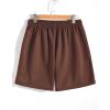 imageOYOANGLE Mens Graphic Drawstring Shorts Athletic Sport Gym Workout ShortsBrown