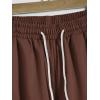imageOYOANGLE Mens Graphic Drawstring Shorts Athletic Sport Gym Workout ShortsBrown
