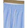 imageOYOANGLE Mens Graphic Drawstring Shorts Athletic Sport Gym Workout ShortsLight Blue White