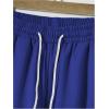 imageOYOANGLE Mens Graphic Drawstring Shorts Athletic Sport Gym Workout ShortsRoyal Blue and White
