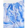 imageOYOANGLE Mens Graphic Print Drawstring Elastic Waist Shorts Casual Tie Dye Running Athletic Sport ShortsBlue