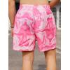 imageOYOANGLE Mens Graphic Print Drawstring Elastic Waist Shorts Casual Tie Dye Running Athletic Sport ShortsPink Multi