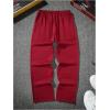 imageOYOANGLE Mens Graphic Print Drawstring Waist Baggy Sweatpants Loose Straight Leg Pants with PocketBurgundy