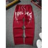 imageOYOANGLE Mens Graphic Print Drawstring Waist Baggy Sweatpants Loose Straight Leg Pants with PocketBurgundy