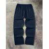 imageOYOANGLE Mens Graphic Print Drawstring Waist Baggy Sweatpants Loose Straight Leg Pants with PocketDark Blue