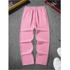 imageOYOANGLE Mens Graphic Print Drawstring Waist Baggy Sweatpants Loose Straight Leg Pants with PocketPink