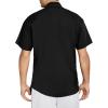 imageOYOANGLE Mens Graphic Print Japanese Letter Short Sleeve Button Down Shirt TopBlack