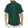 imageOYOANGLE Mens Graphic Print Japanese Letter Short Sleeve Button Down Shirt TopDark Green Print