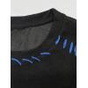 imageOYOANGLE Mens Half Sleeve Drop Shoulder Crew Neck Oversized Streetwear T Shirt Tee TopsBlack Ink