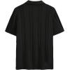 imageOYOANGLE Mens Knitted Short Sleeve Golf Shirts Collared Neck Summer Business Casual T ShirtsBlack