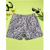 imageOYOANGLE Mens Leopard Graphic Print Adjustable Elastic Waist Drawstring Workout ShortsBlack Beige White