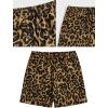 imageOYOANGLE Mens Leopard Graphic Print Adjustable Elastic Waist Drawstring Workout ShortsBrown Leopard Print