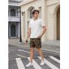 imageOYOANGLE Mens Leopard Graphic Print Adjustable Elastic Waist Drawstring Workout ShortsBrown Leopard Print