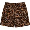 imageOYOANGLE Mens Leopard Graphic Print Adjustable Elastic Waist Drawstring Workout ShortsDeep Brown